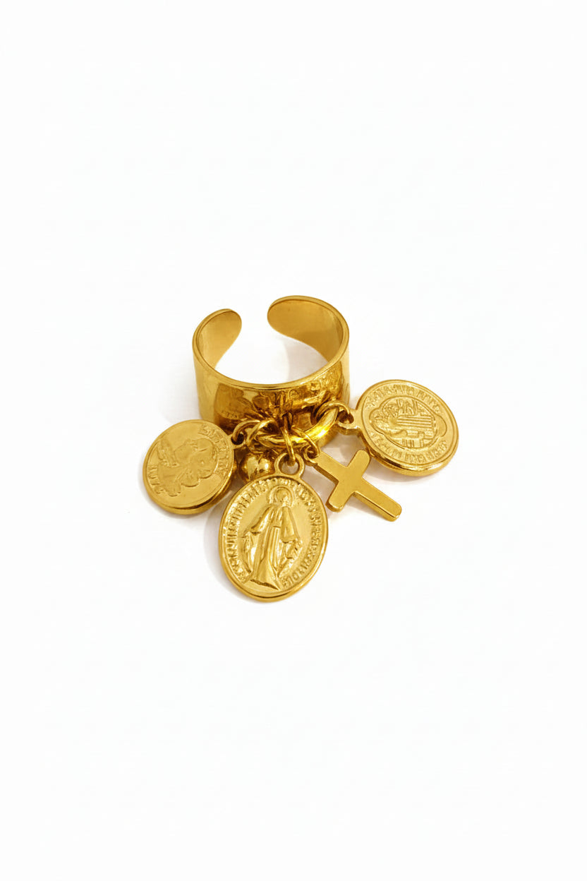 Bague dorée vierge