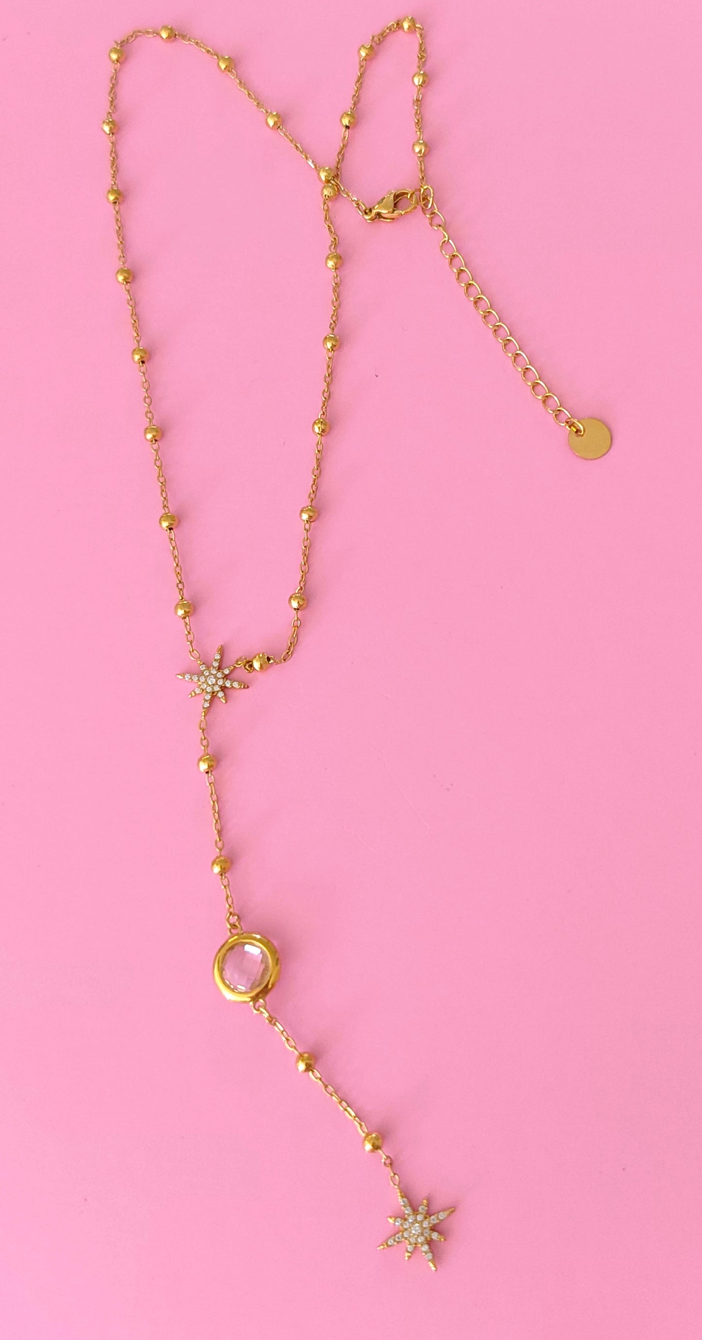 Collier doré blanc étoiles
