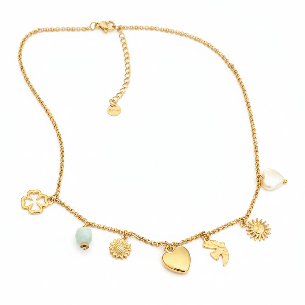 Collier doré breloques
