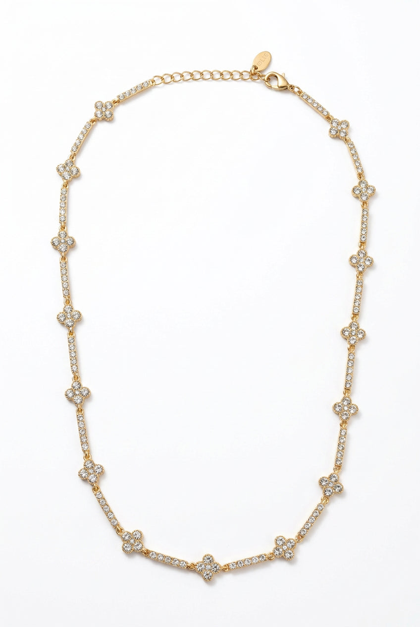 Collier doré fleurs