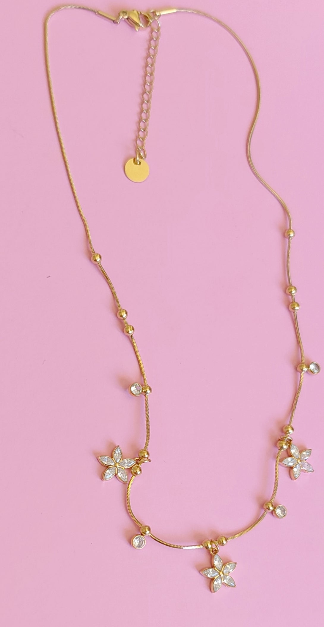 Collier doré fleurs