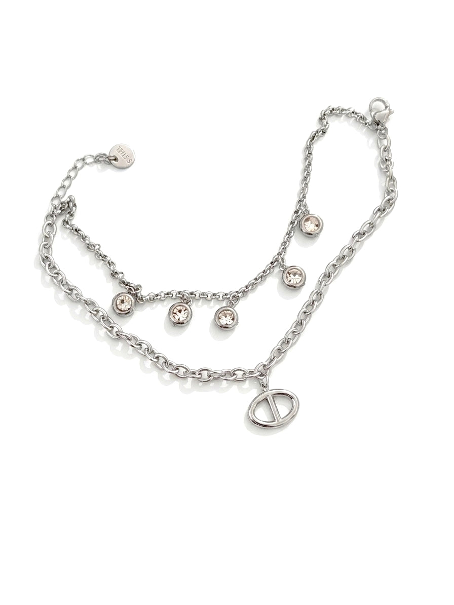 Bracelet argenté maille marine