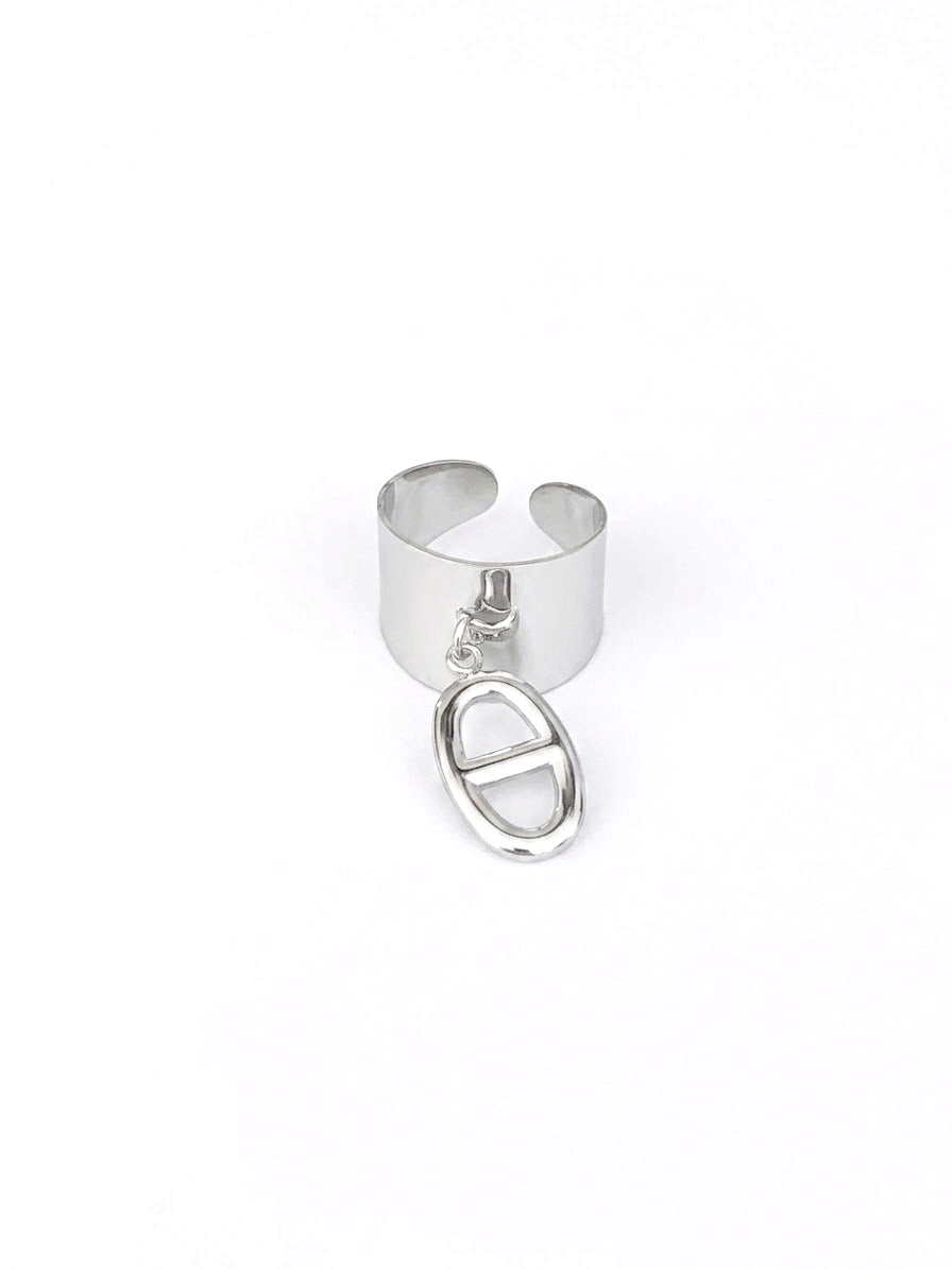 Bague argentée maille marine
