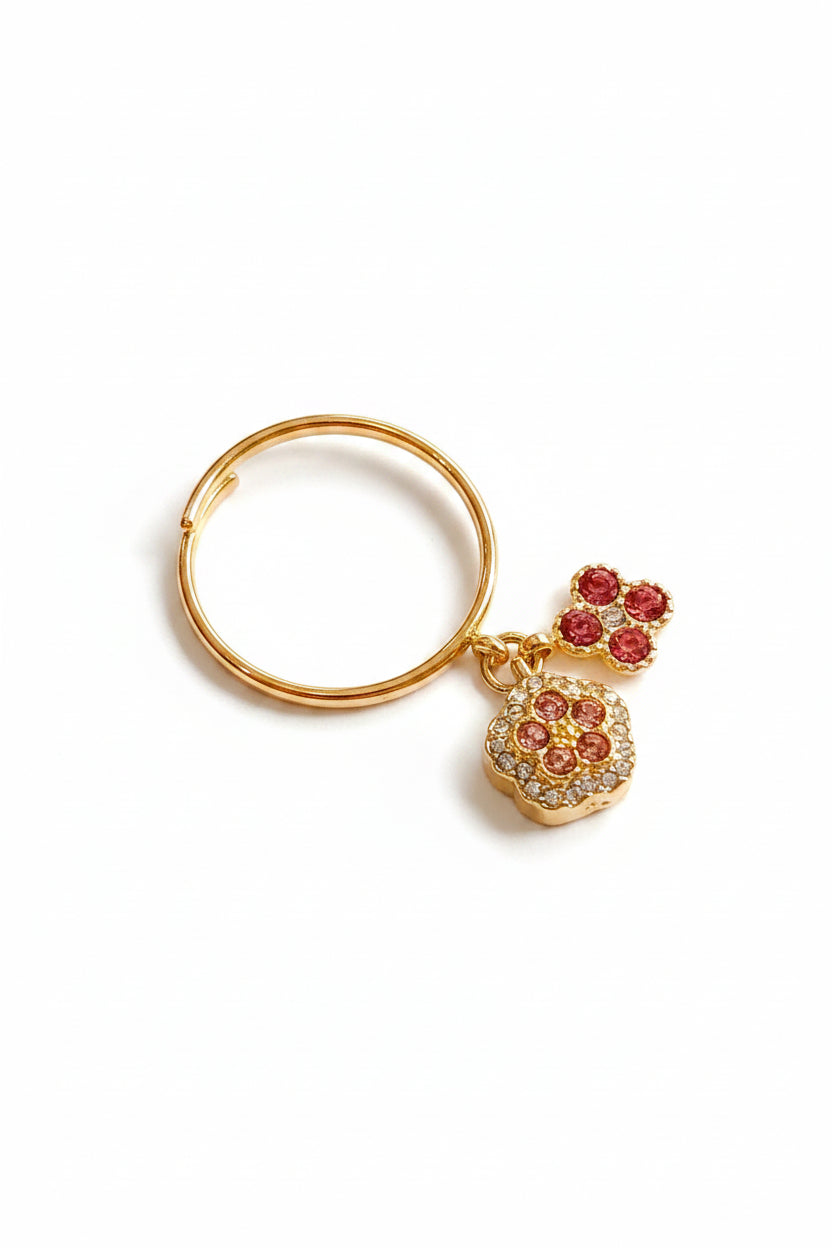 Bague dorée rose