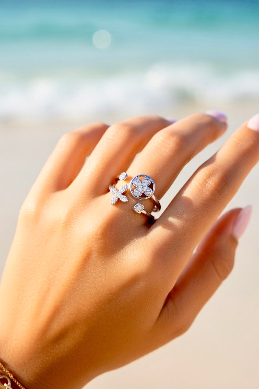 Bague argenté tendance