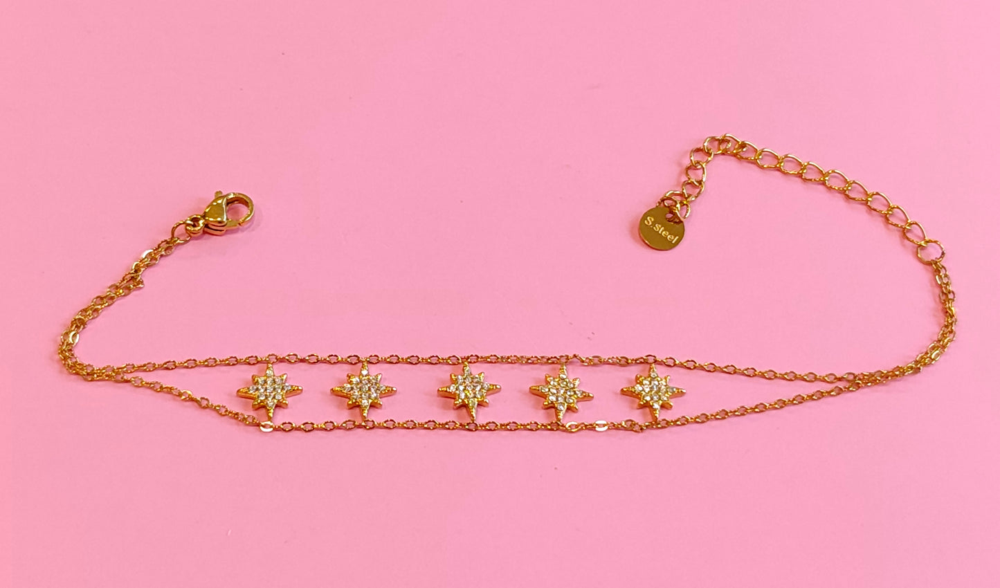Bracelet doré étoiles