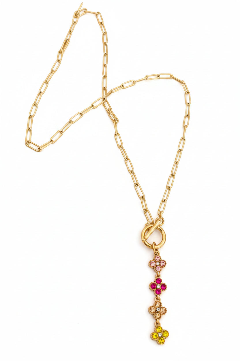 Collier doré multicolore