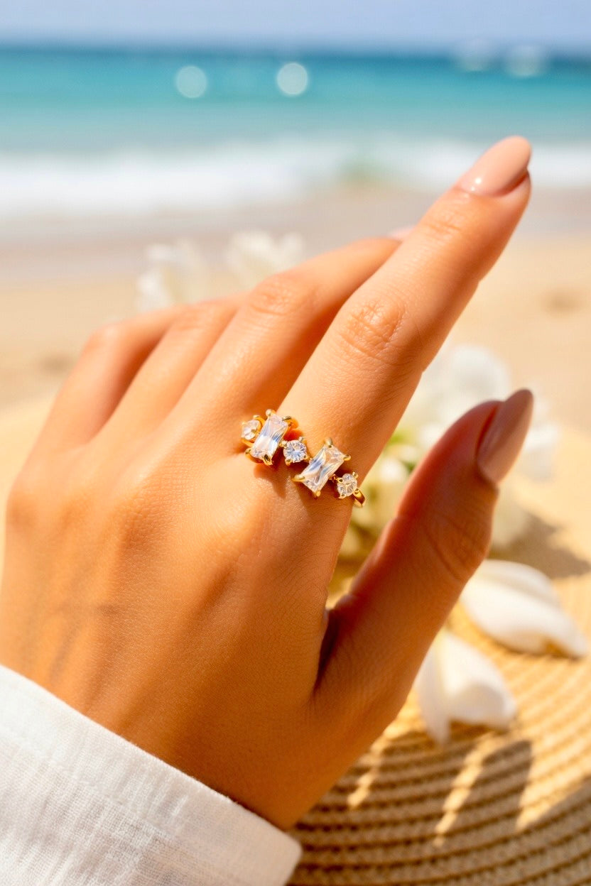 Bague dorée tendance