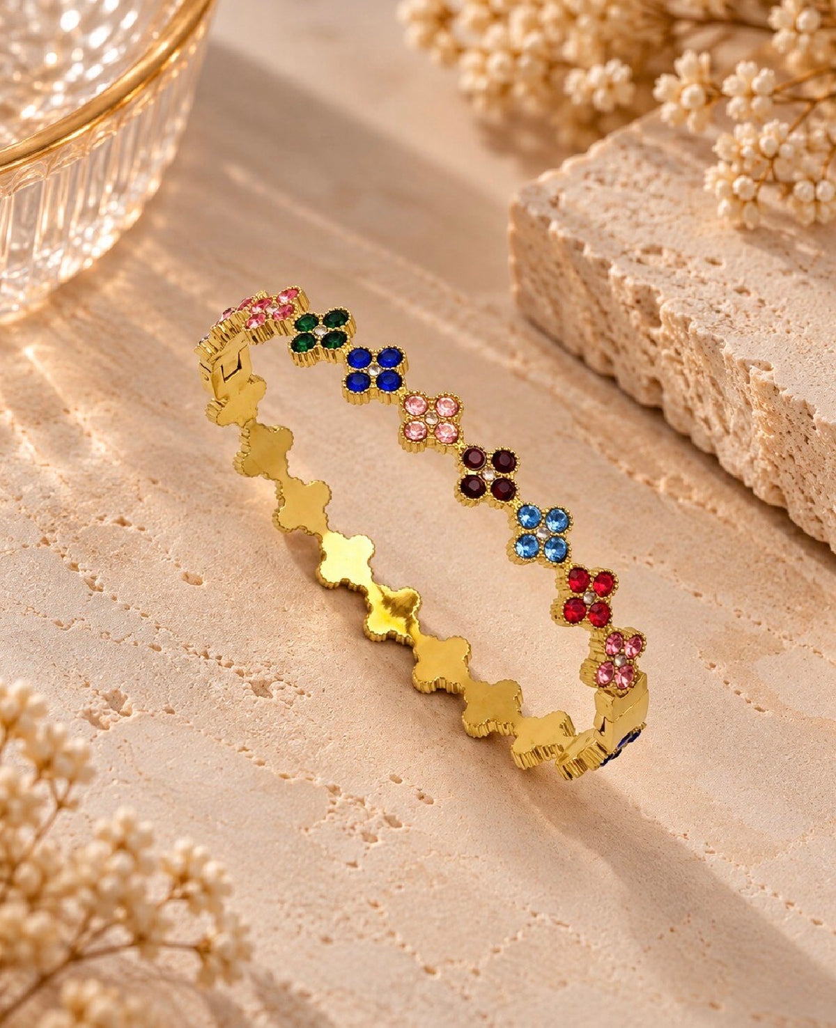 Jonc doré multi fleurs 🍂✨