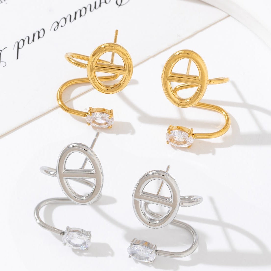 Boucles d'oreilles mailles marine