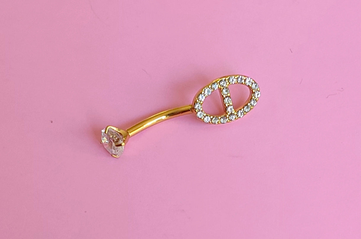 Piercing doré maille marine