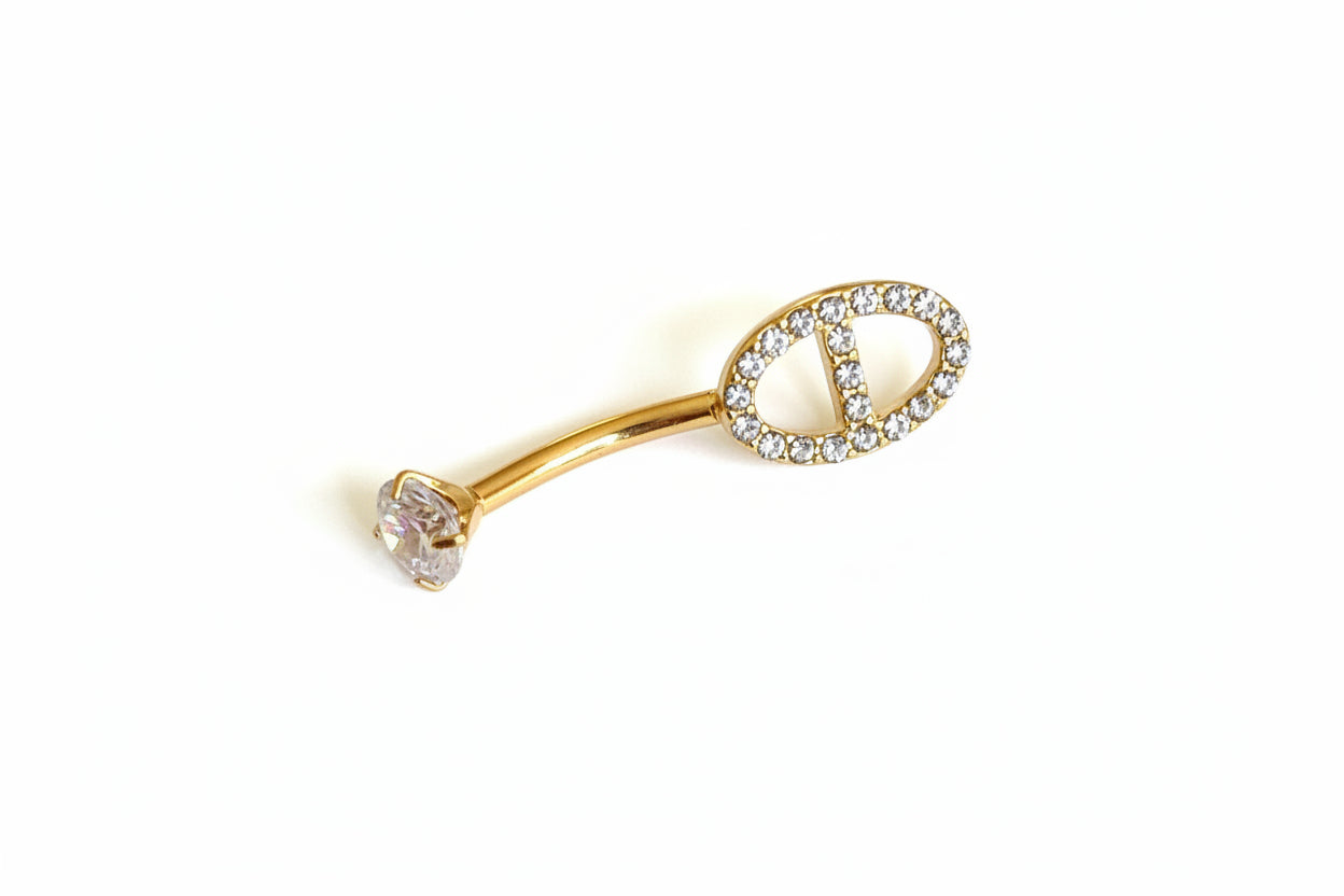 Piercing doré maille marine