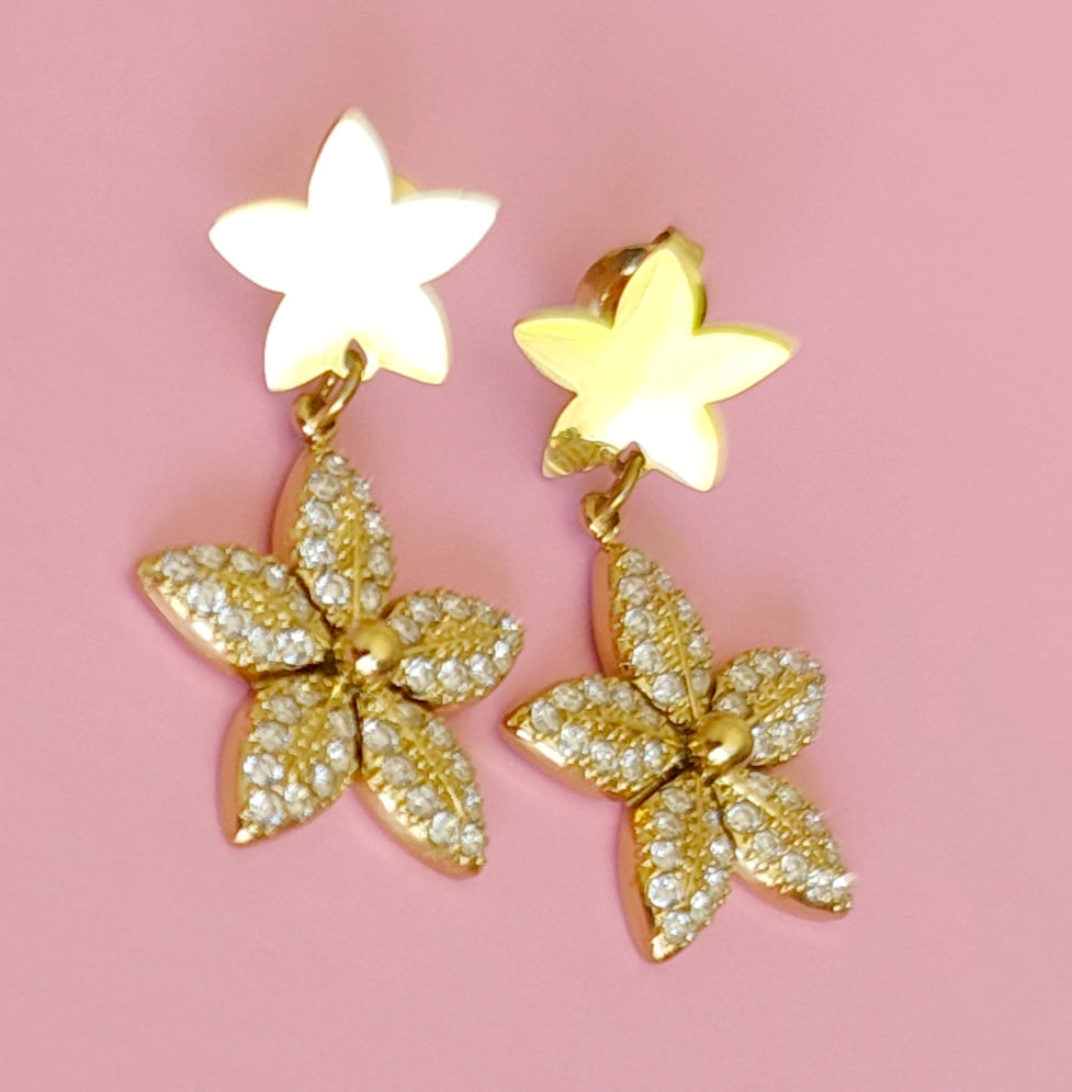Boucles fleurs doré 🌺