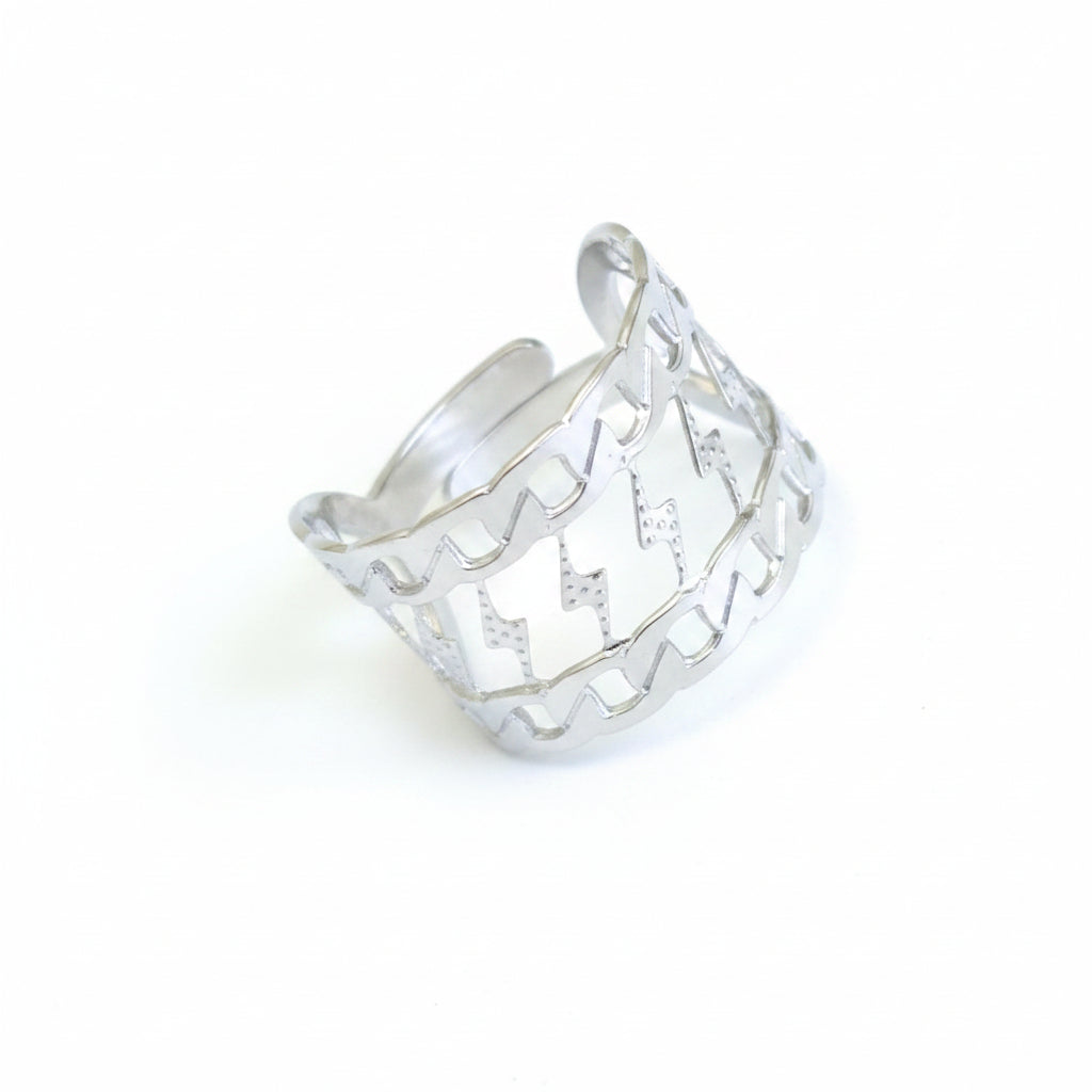 Bague argentée éclairs✨