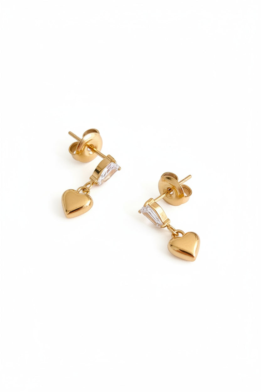 Boucles d'oreilles dorées coeurs