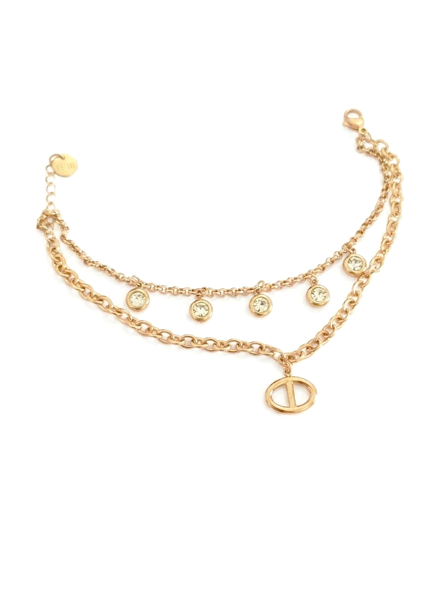 Bracelet doré mailles marine