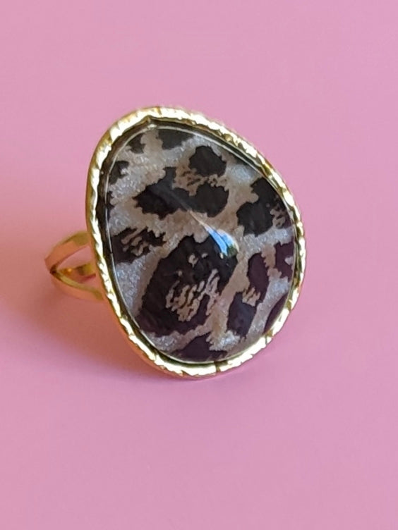 Bague doré léopard