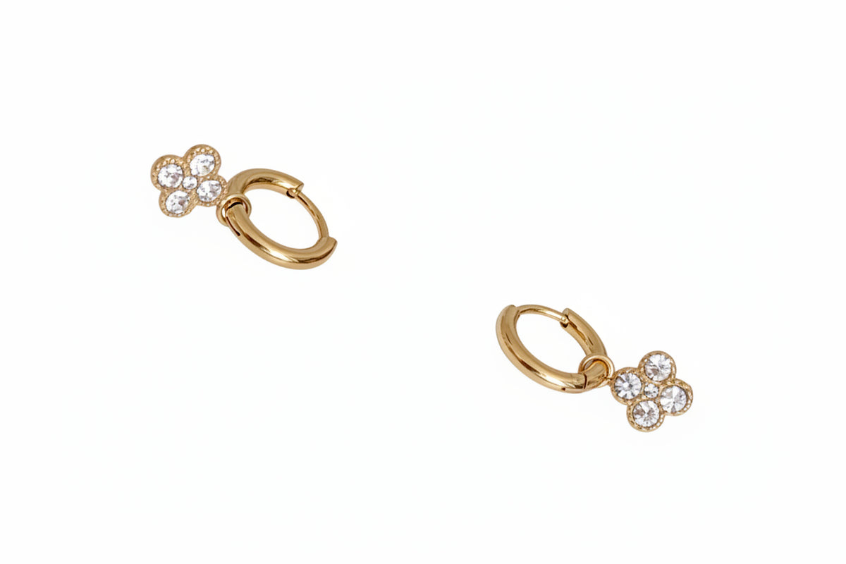 Boucles d'oreilles dorées fleurs