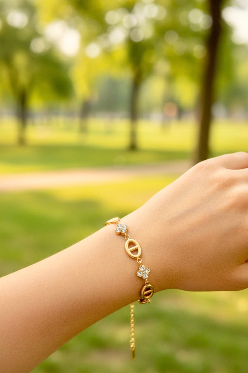 ✨Bracelet doré mailles marine 💕