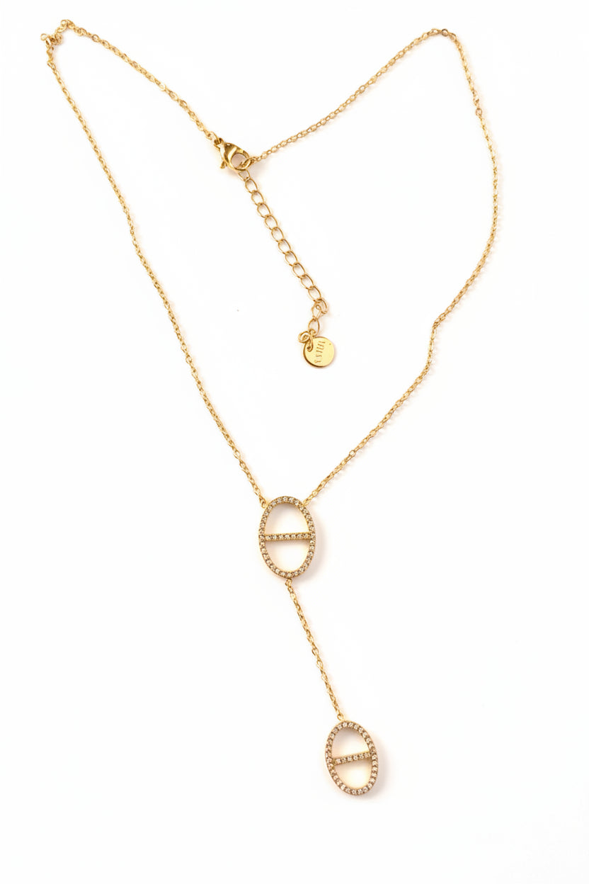 Collier doré mailles marine