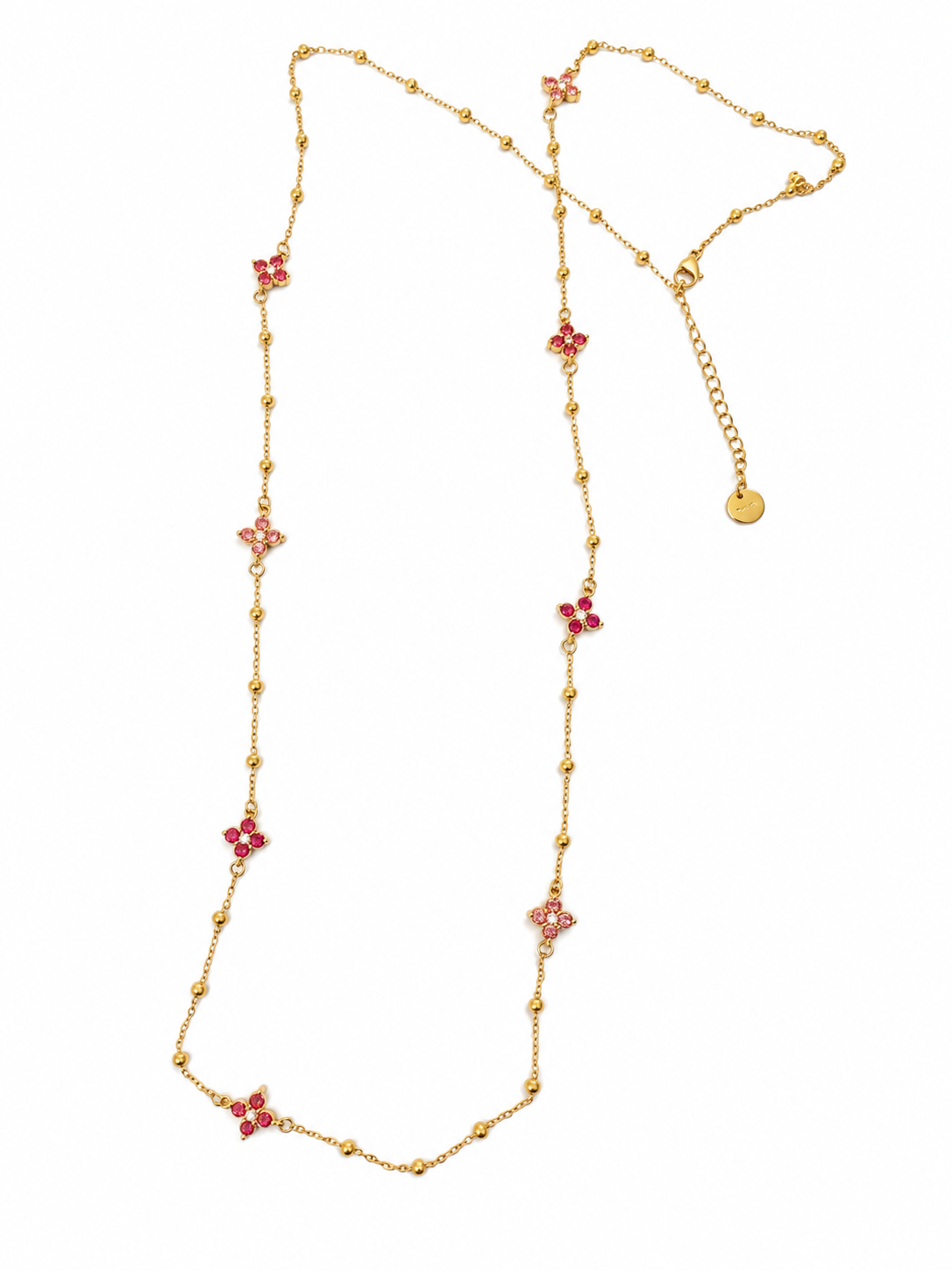 Collier sautoir doré fleurs 🌸