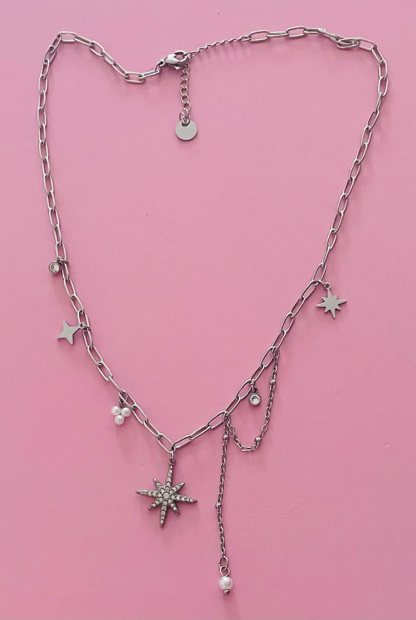 Collier argenté étoiles