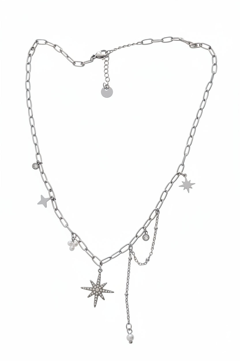 Collier argenté étoiles✨