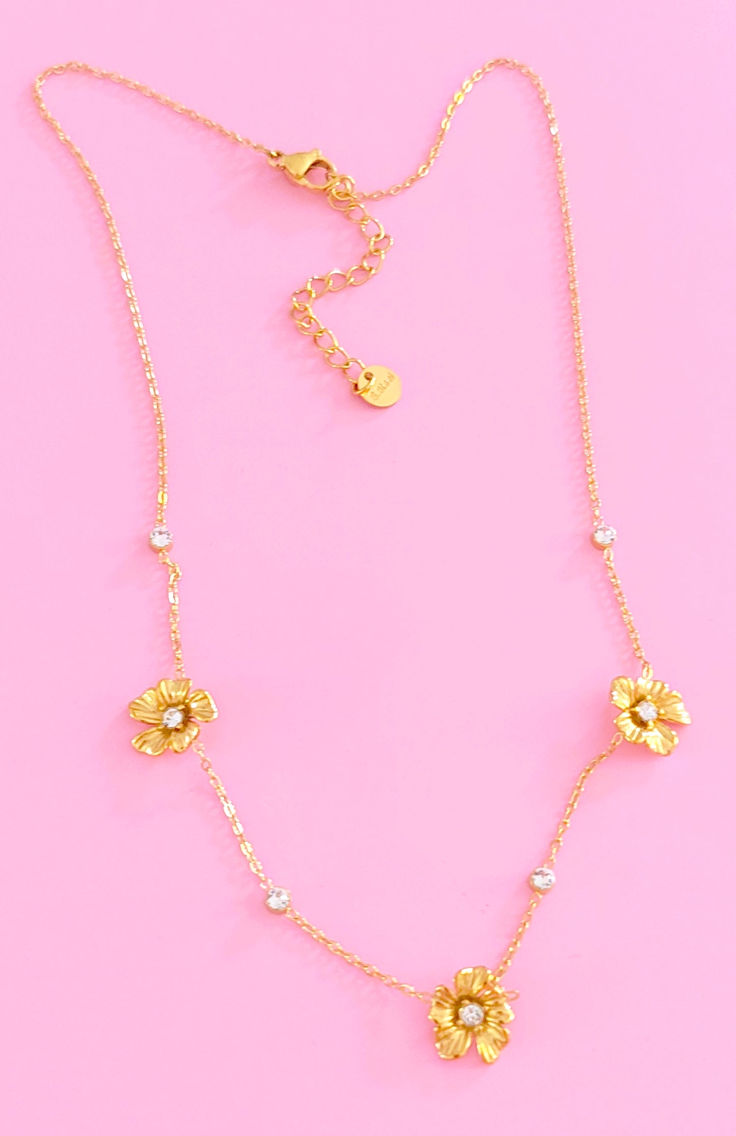 Collier doré fleurs