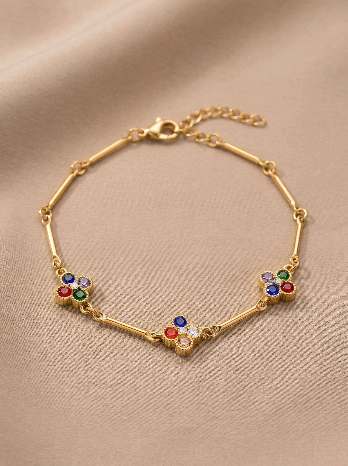 Bracelet doré multi fleurs🌸🌟