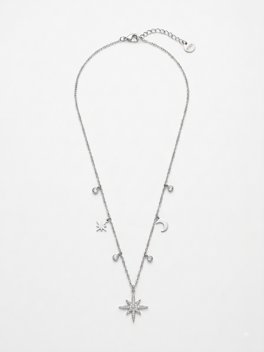 Collier argenté étoiles