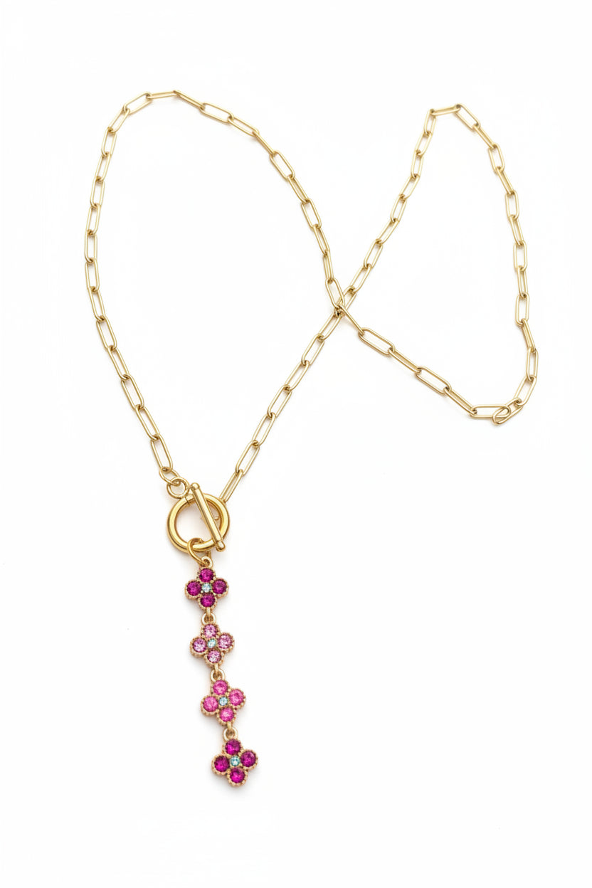 Collier doré rose princesse