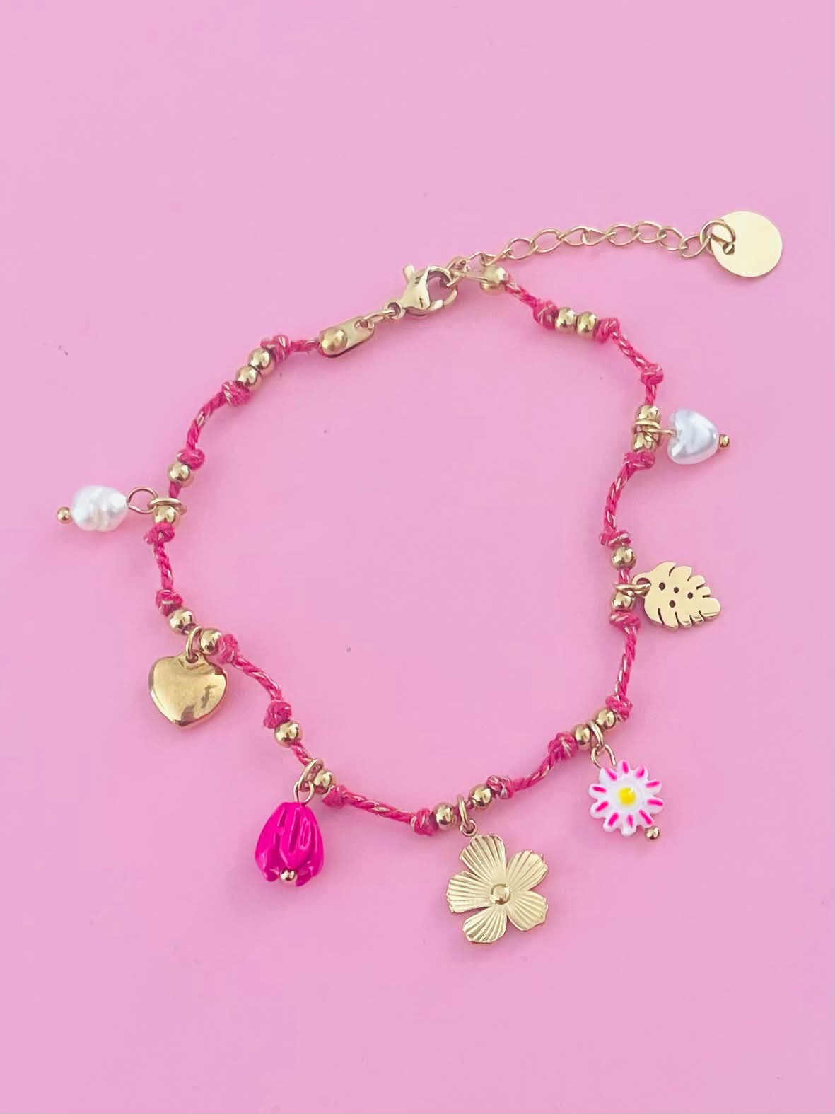 Bracelet doré fleur ⭐