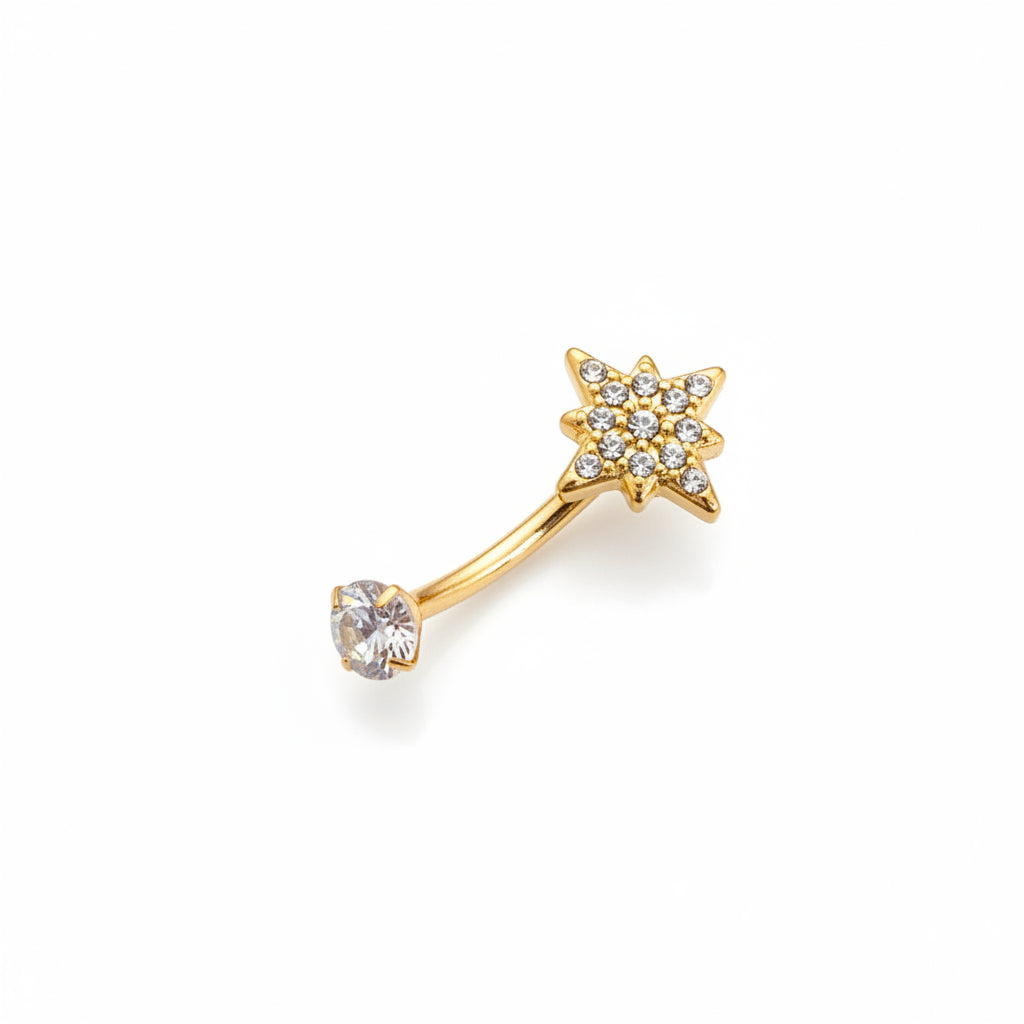 Piercing doré étoile