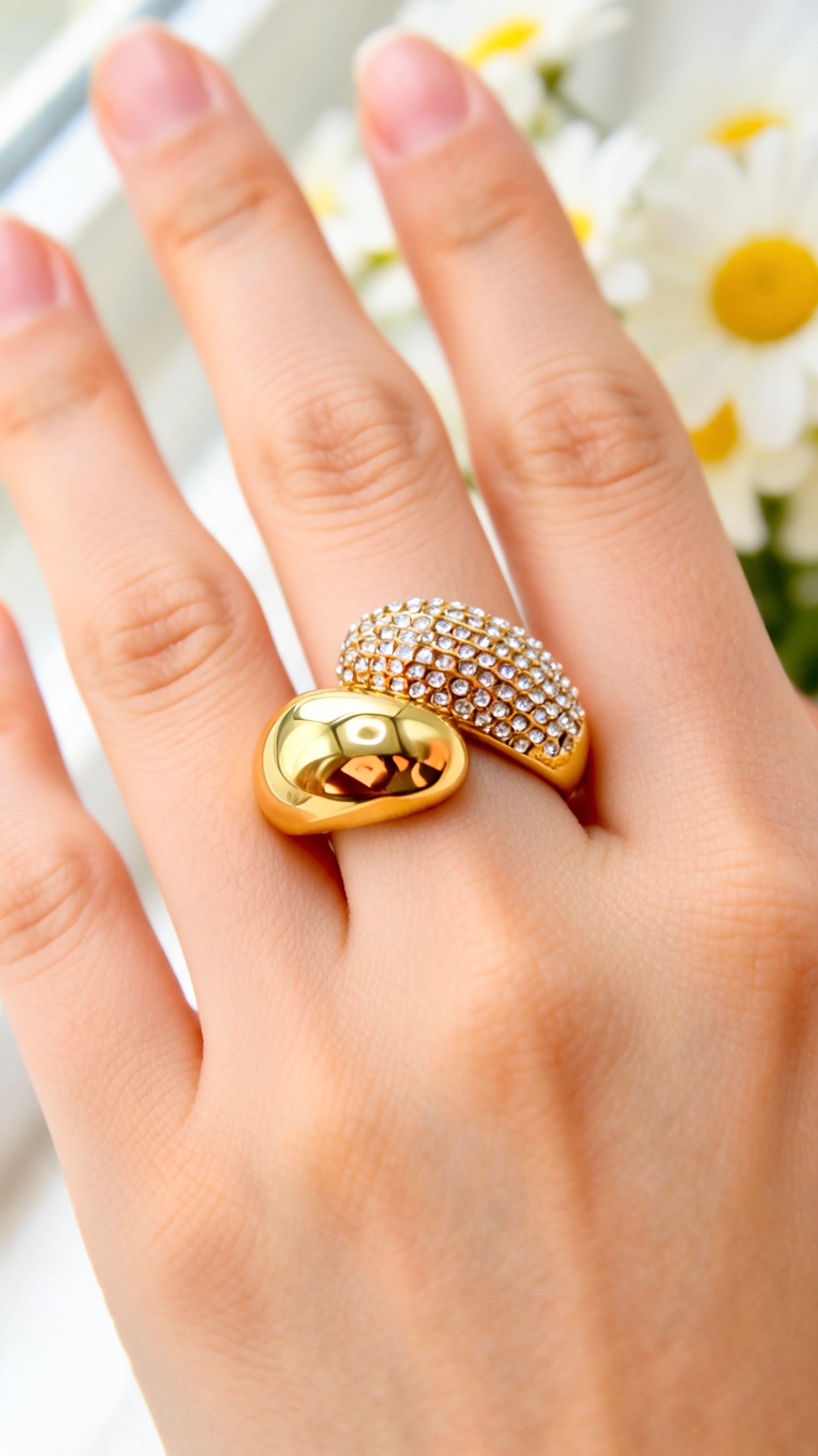 Bague dorée tendance