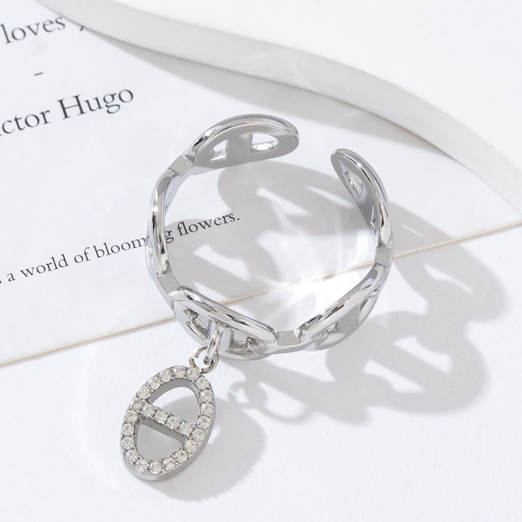 Bague argenté maille marine