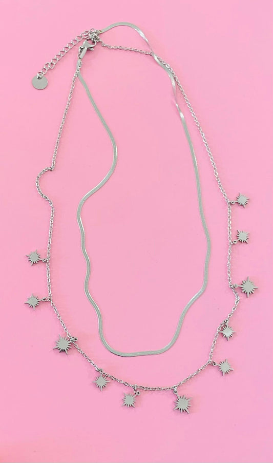 Collier argenté étoiles✨