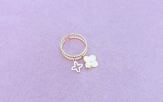 Bague dorée trèfles