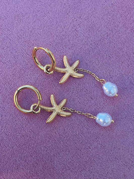 Boucles d’oreilles dorées étoiles de mer