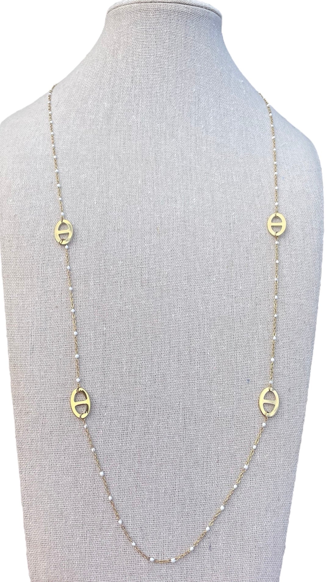 🎀✨Sautoir maille marine émail