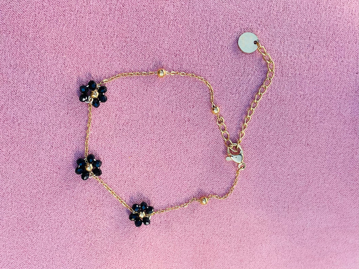 Bracelet doré fleurs