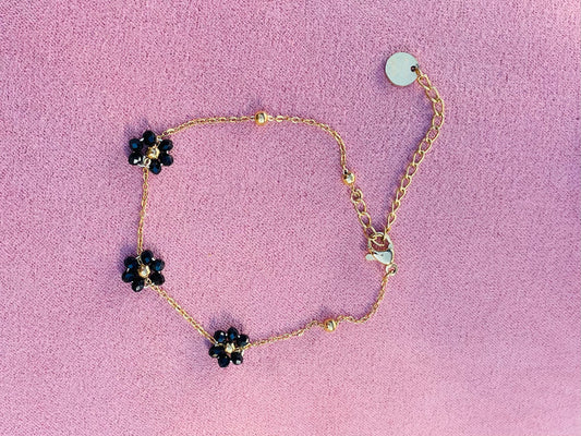 Bracelet doré fleurs