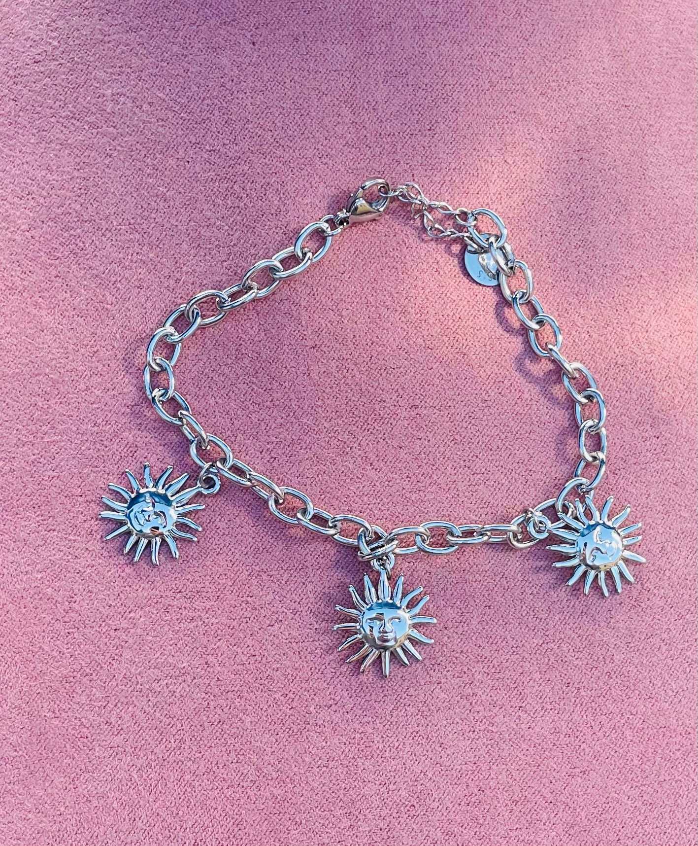 Bracelet argenté soleils