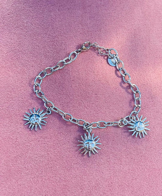 Bracelet argenté soleils