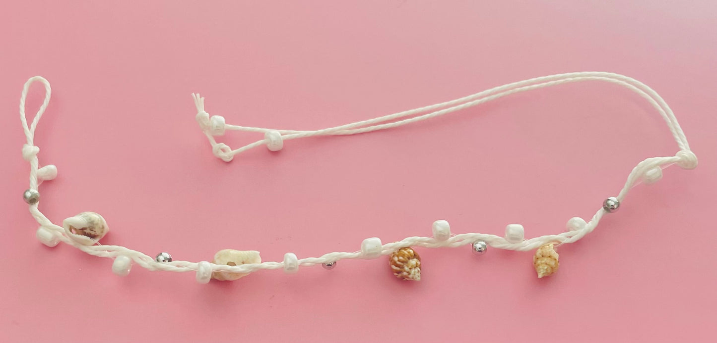Bracelet blanc coquillages 🌸🎀✨