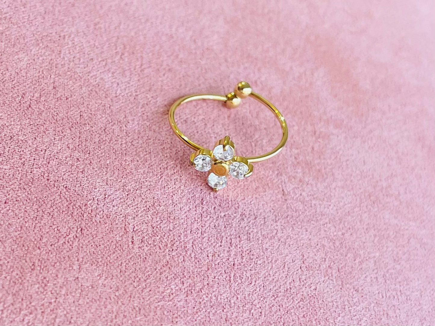Bague dorée fleur