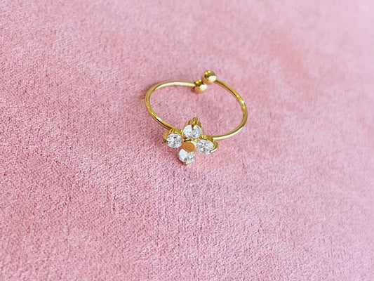 Bague dorée fleur
