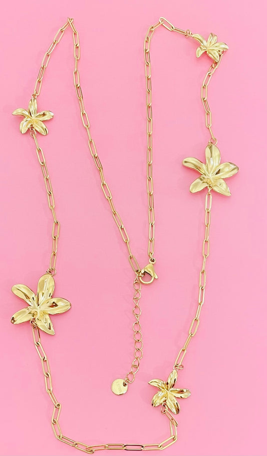 🎀Sautoir doré fleurs🎀