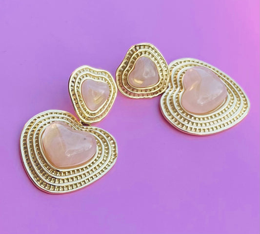 Boucles d’oreilles dorées cœurs✨