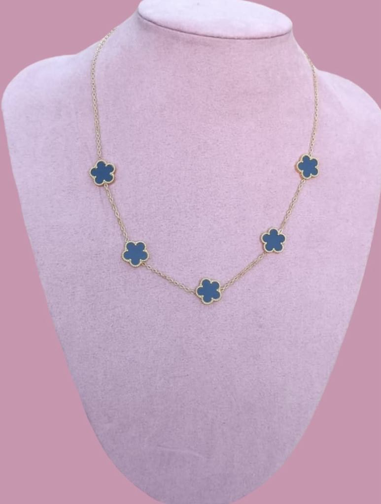 Collier doré fleurs