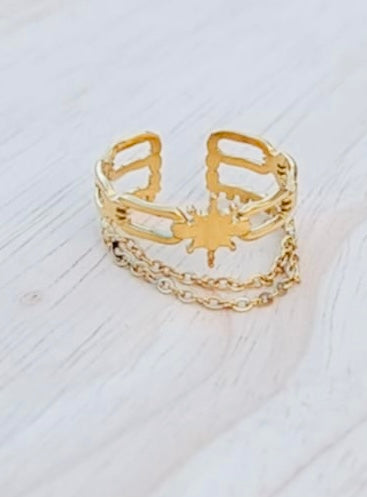 Bague étoile doré